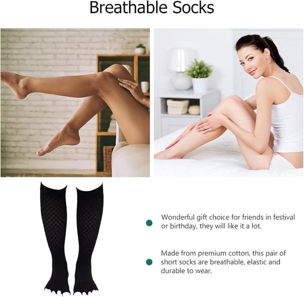 Solid Socks Five Toes Socks för sport- och fitnessaktiviteter bomullsmaterial