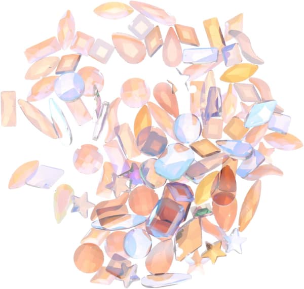 100 stk. neglekunstsmykker flade lapper til manicureindretning form til DIY-negle