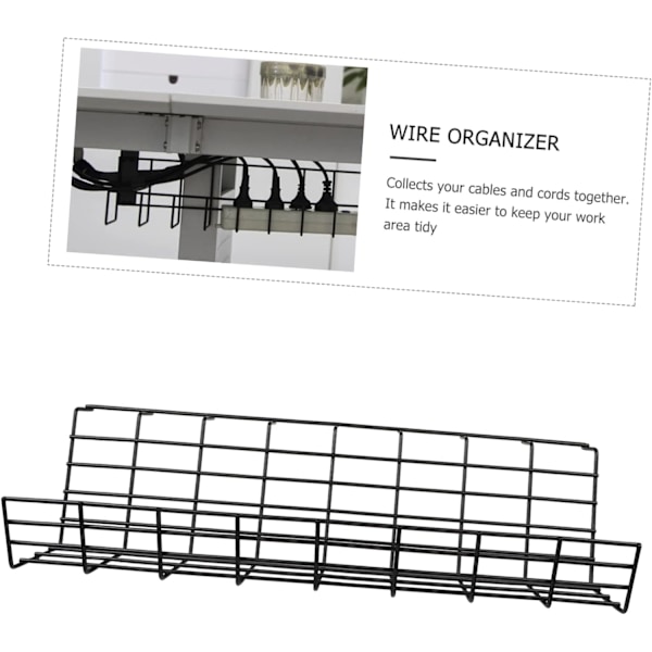 Skrivbord 2st Metall Kabelorganiseringsbox Skrivbord Trådorganiserare Svart Robust och Utrymmesbesparande Färg