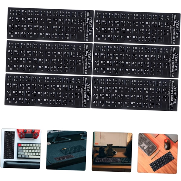 10 stk. Computer Tastatur Klistermærke Thai Sprog Hvil Tastatur Skin Udskiftning