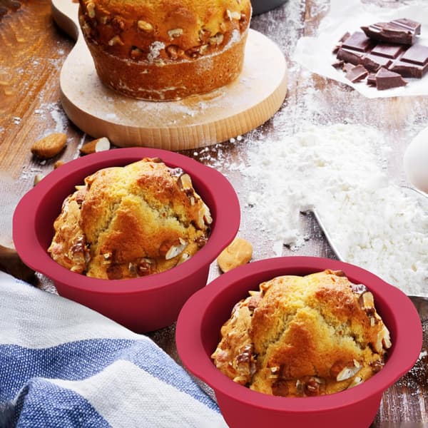 2 stk Silikon Bakeform Cupcakeformer Runde Non-Stick Varmebestandig Elegant Design