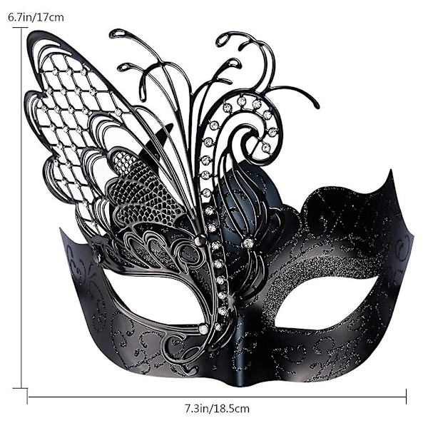 Fjärilsformad Metallmask med Strass för Kvinnor - Maskerad/Mardi Gras Fest/Sexig