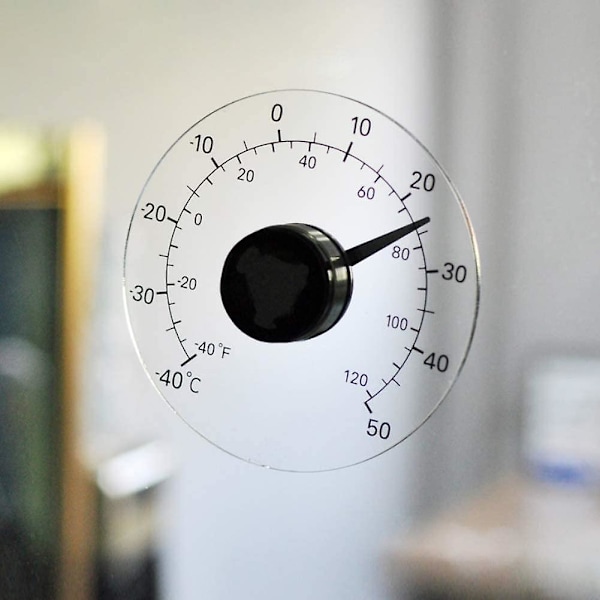 Udendørs Termometer Selvklæbende, Døre Og Vinduer Transparent Vandafvisende Termometer Uden Batteri