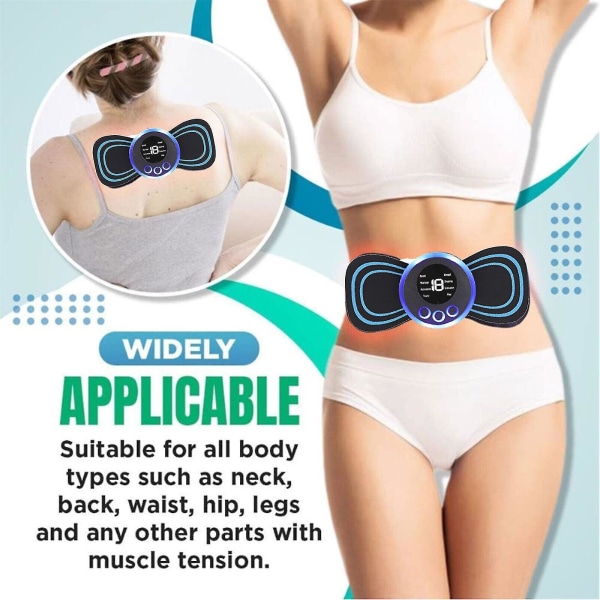 Pulse Tens Unit Ems Massager Rygg Hela Kroppen Muskelstimulator Smärtlindring Enhet