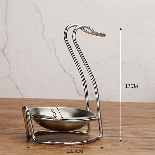 Suppe Ske Rest Holder Svan Former Rustfrit Stål Lodret Besparende Suppeøse Stativ Holdere
