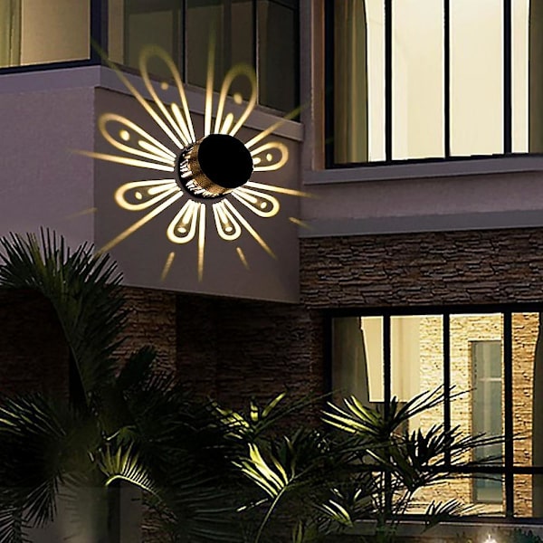 2 stk. Veibelys Vegglampe Solcelle LED Vanntett Hage