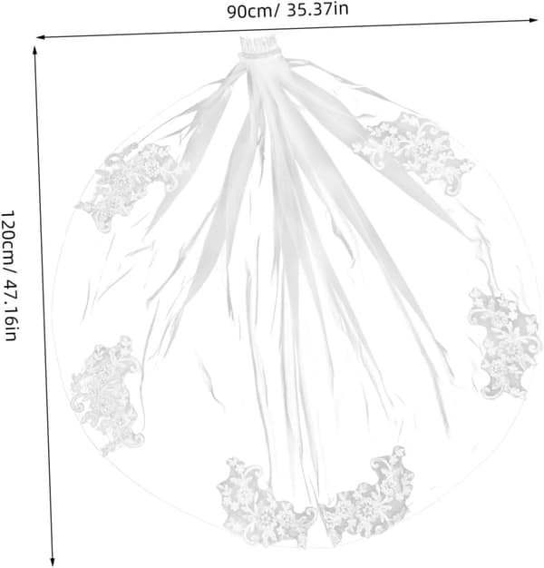 Broderi Blomsterslør med kam Elegant bryllupshårtilbehør