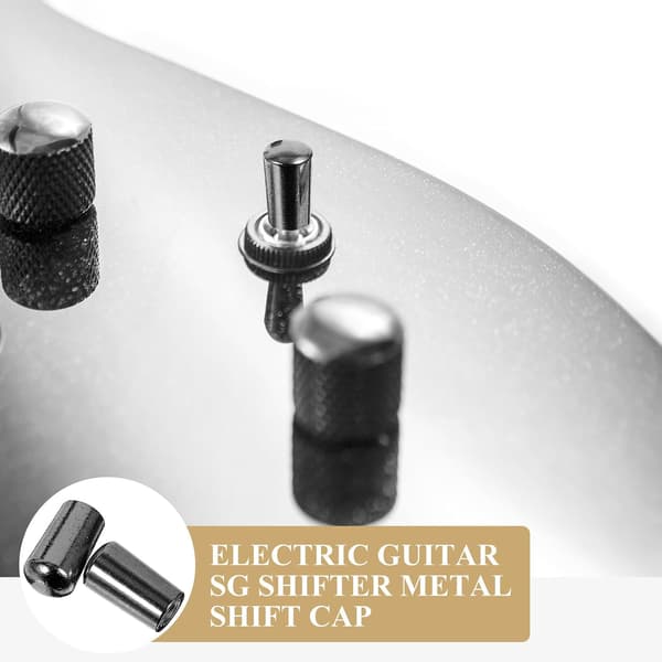 2 stk. vippeforlængere til elektrisk guitar, metal, robuste hætter, sort