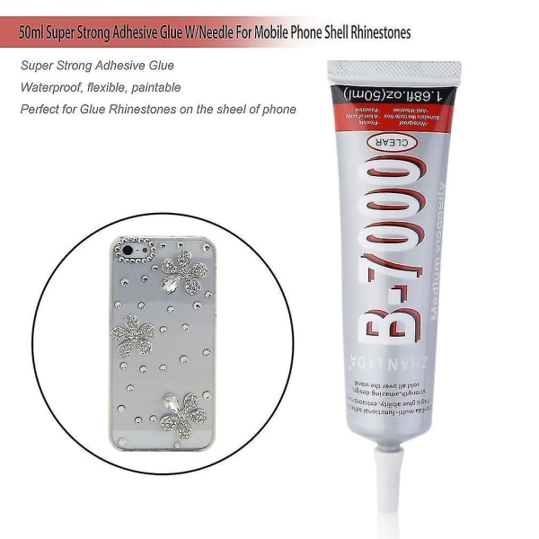 50ml Super starkt självhäftande lim W nål mobila strass