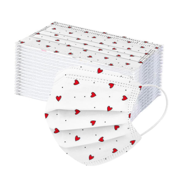 Valentinsdag Mask för Vuxna Polka Dot Hjärta Kärlek 50st