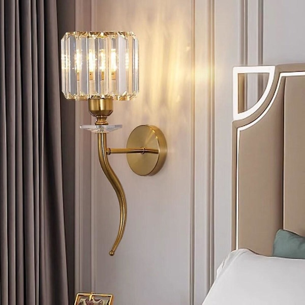 LED Vegglamper Luksus Krystall Retro Vintage Sengelampe Kunstdekor