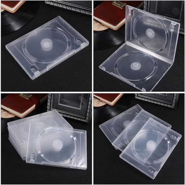 12 st DVD-box CD-förvaringsfodral Plastskydd Dammskyddsförvaring
