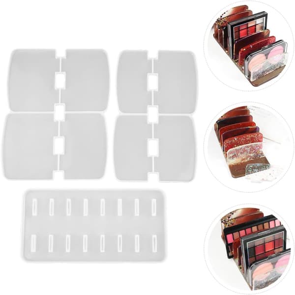 3 stk. silikone DIY-form til kosmetikopbevaringsstativ, epoxyharpiksstøbeform til makeup-organizer