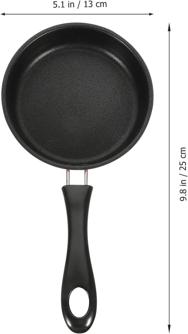 Liten eggstekepanne biffstekepanne 7,5 tommer rustfritt stål non-stick materiale praktisk ergonomisk