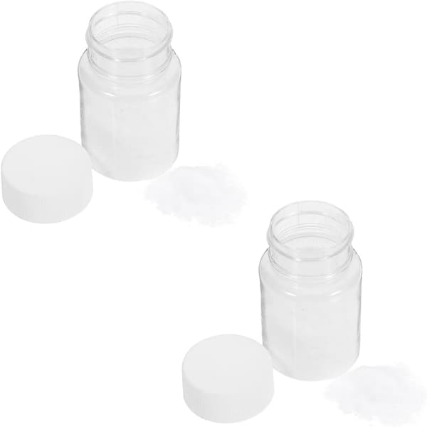 2 flaskor dockflockningspulverkit, vitt naturmaterial med enkel applicering