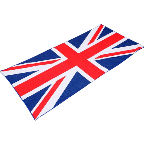 Britisk Strandhåndklæde Union Jack Stort Kronings Visestykke Hurtigtørrende Voksen Svømmehåndklæde