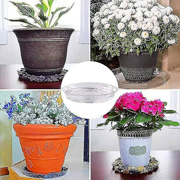 10 stk Klare Hageunderlag Plast Blomsterpotte Dryppbrett Innendørs