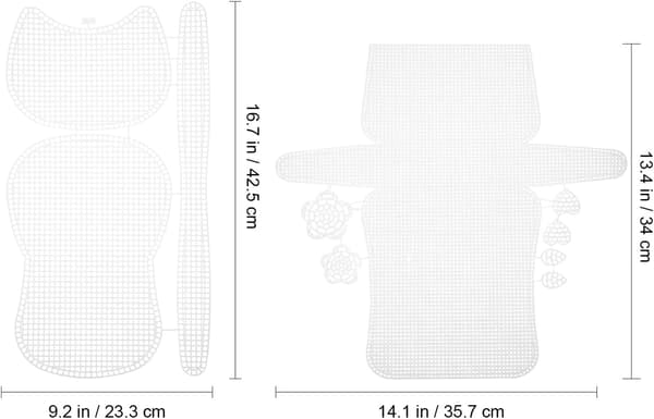 Nätdukar Sytillbehör 6 st Plastnät för virkade väskor