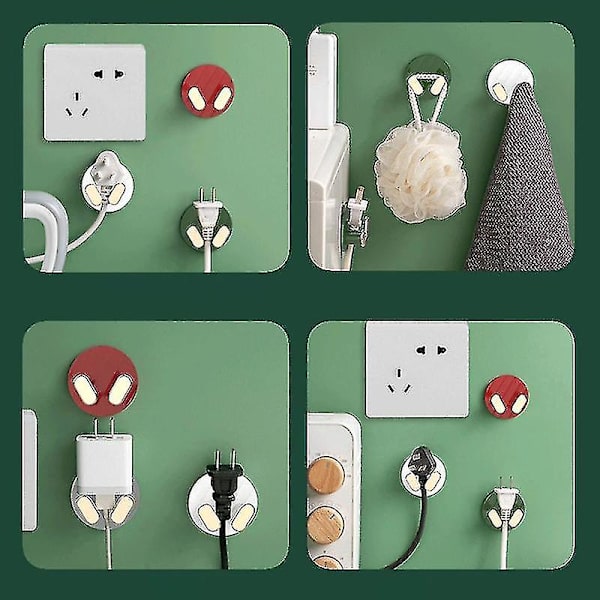 4 Stykke Kreative Selvklæbende Hængere til Stik, Øretelefonledninger, Soveværelse, Stue