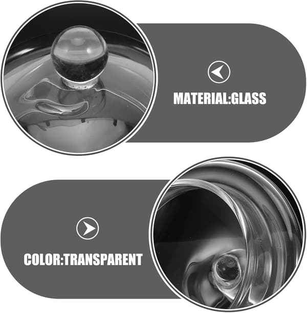 3 st tekannlock i glas, ersättningslock för tekannor i glas