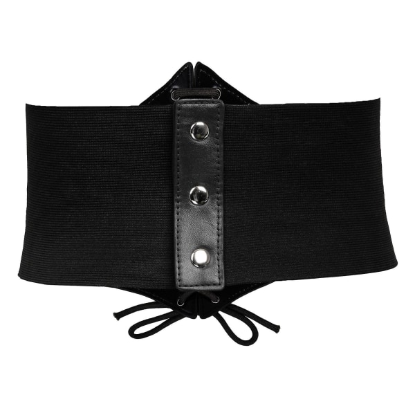 Trendy dame elastisk beltebånd retro ekstra vid kjole damebelte stropp slips svart midje skjørt belte