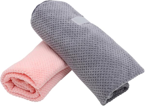 2 stk. hurtigtørrende hårhætte mikrofiber hårturban absorberende tørring til kvinder piger sove
