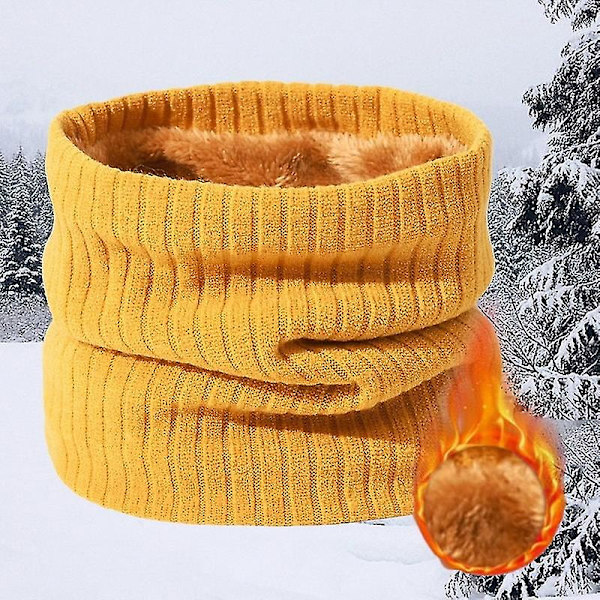 Vinterhalsduk för Män Fleece Ring Bandana Stickad Varm Solid Halsduk Kvinnor Halsvärmare B2-solid