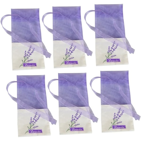 6 stk. Blomsterprint Lavendelposeposer Tomme Duftposer