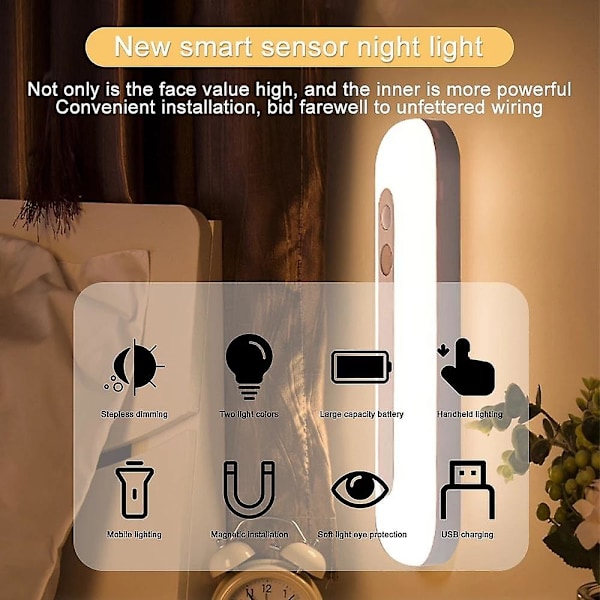 Liiketunnistimella varustetut LED-yövalot, USB-ladattavat, keittiöön