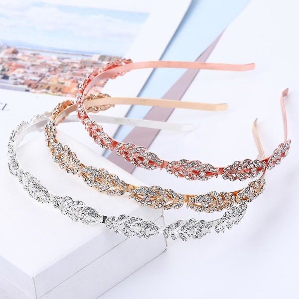 Blomsterdesign Rhinestone Krystall Bryllupshodeband Brudesmykker Enkelt Design Bryllupshodeband