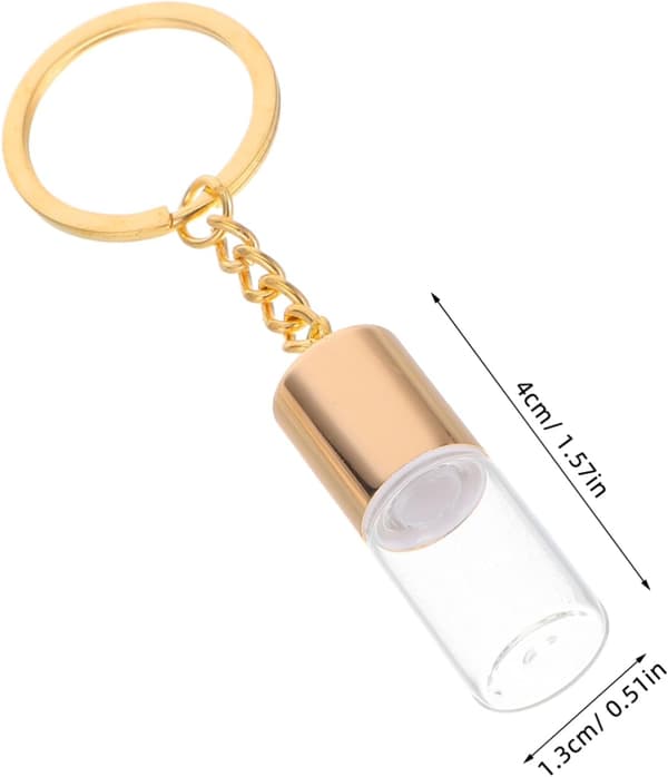 Mini Glasflaskor Nyckelring Set 4st – Tom Parfymflaska Skruvlock