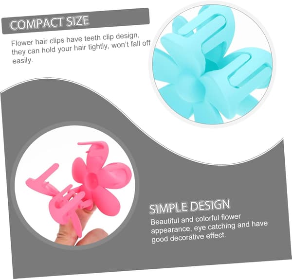 9 stk. blomsterhårklemmer matte klo-klemmer store hårspænder tilbehør til kvinder holder
