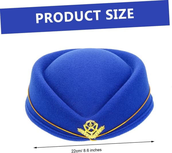 Flygvärdinna Mössa Uniformsmössa Ull Lätt Ergonomisk Design Retrostil Unik Form