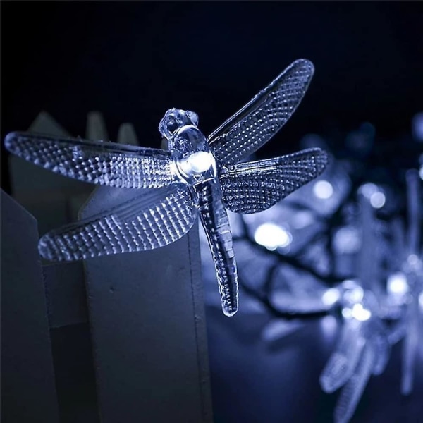 Utendørs Solar String Light Dragonfly 6,5m 30leds Varm Hvit