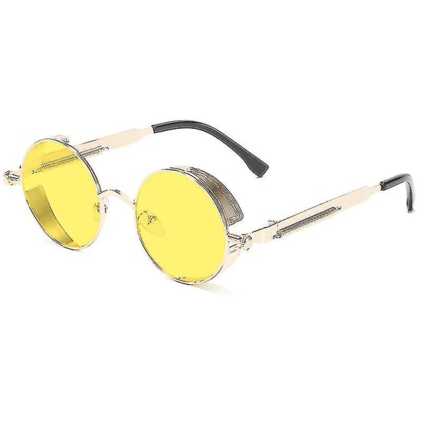 Retro solbriller med rund sirkelramme i metall color6