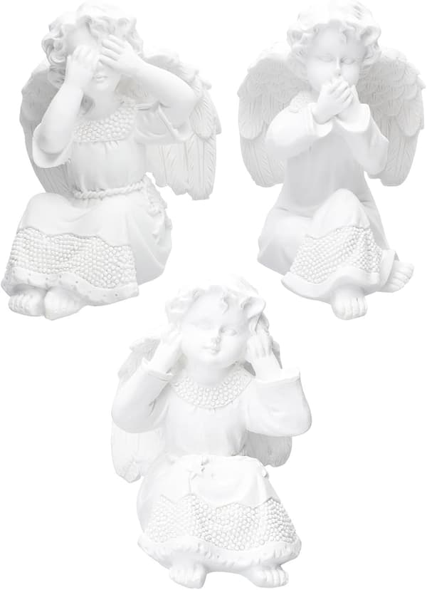 3 stk. gipsengelstatuesett for skrivebordsdekor og husholdningsbruk