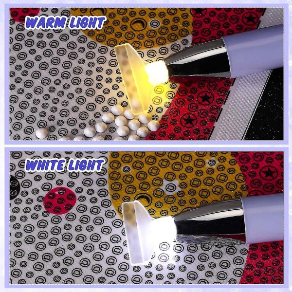 2 Stk Diamantmaling Led Drill Penne 2 Lys Mode