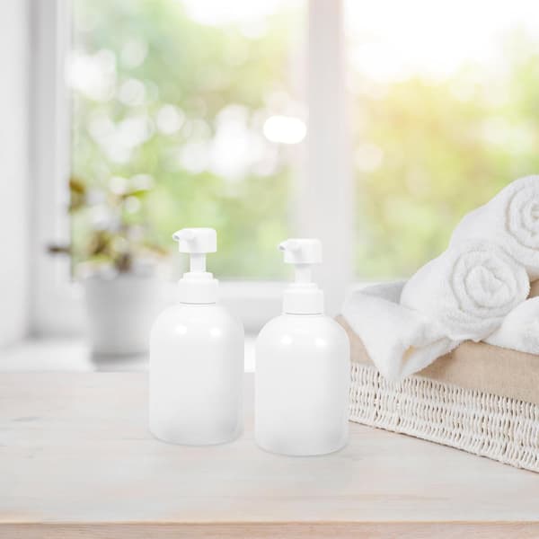 2 st plast lotion dispenser kläm tvålflaskor 500ml vit