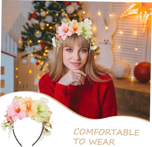 Blomsterhårbånd Liljeblomst Hårbånd av Elegant Stoffhodeplagg for Kvinner