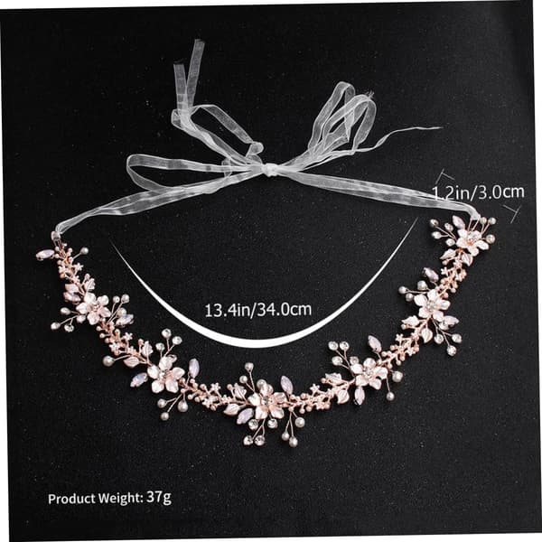 Romantisk brudehårtilbehør Legeringsblomsterhodebånd Bryllupshodeplagg Rhinestones for brud