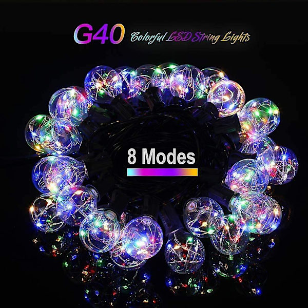 Globeljussträng för utomhus 7,5m LED G40 8 lägen