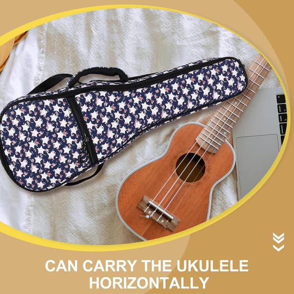 Bærbar lærred Ukulele bæretaske med åndbart lynlåsdesign og sidestrop