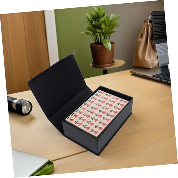 Mini Mahjong-sett Bærbart reise-Mahjong-sett 22 mm solide graverte fliser Lett kompakt brettspill