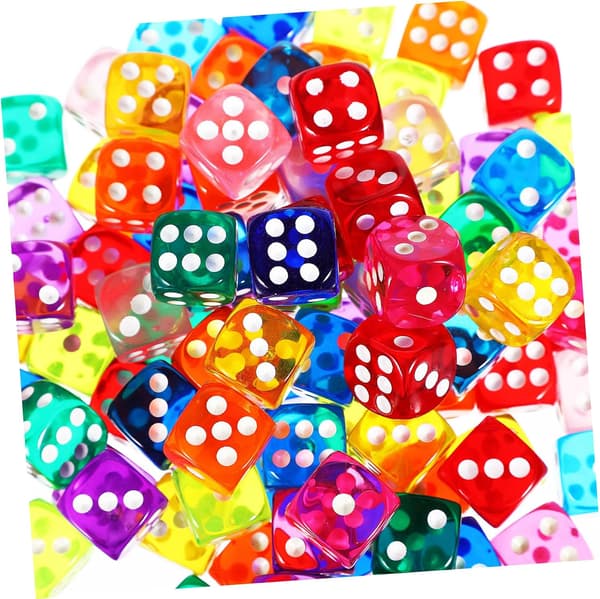 100 st akryltärningar färgglada små speltärningar i bulk för spelklassrumsfester spel skolmaterial