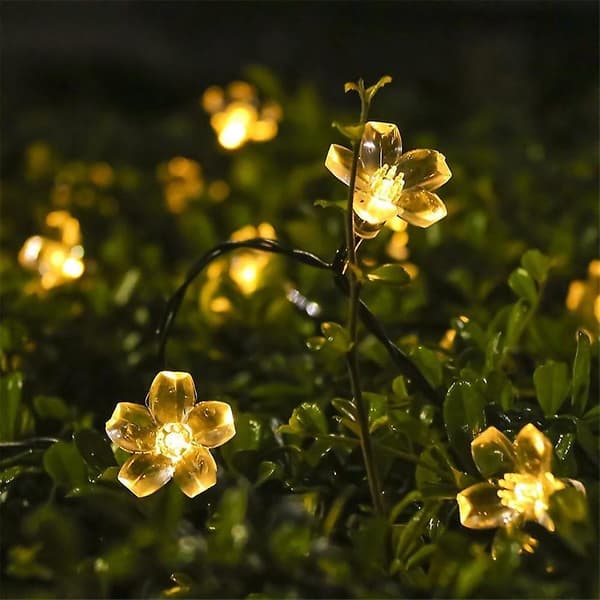LED Solcellelysstreng Bryllupsdekorasjon 7m Kirsebærblomster