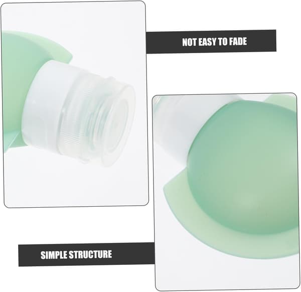 3 st reseflaskor med klämkork, bärbar silikonschampodispenser, schampo och balsam