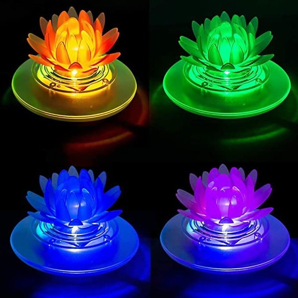 Solcelled Flydende Lotus Lys Udendørs RGB LED Dam Pool Lys