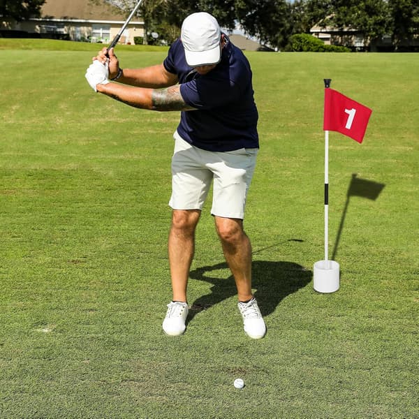 Golf Flagstangsæt Nummer 1 Flag Golføvelse og Stang til Udendørs Golfbane