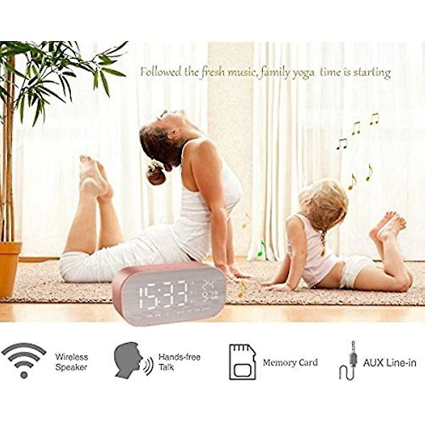 Väckarklocka Bluetooth-högtalare Metall Bluetooth Dubbelhögtalare