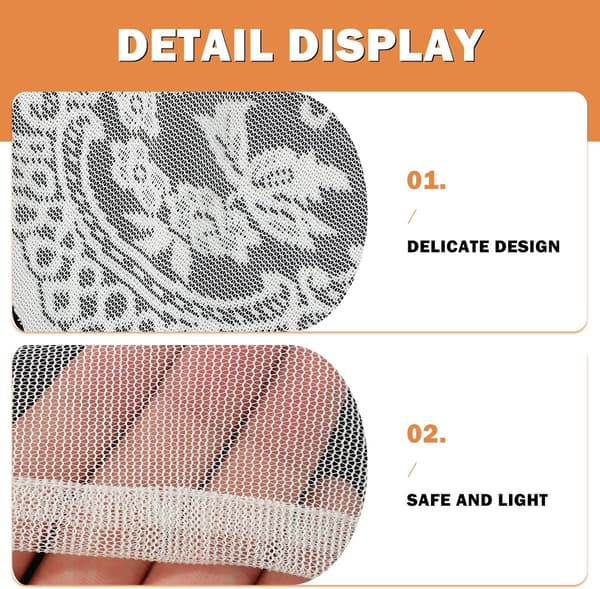 Halve vindusgardiner Kort Kappe 35x20x5tommer Polyester Lett Slitesterk Blomstermønster
